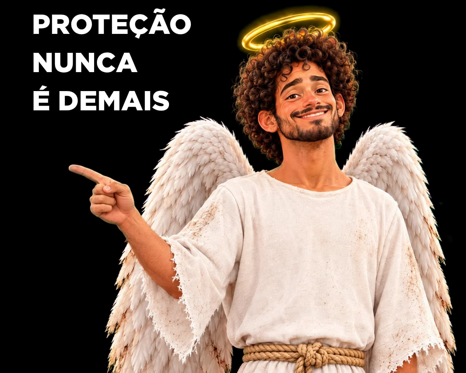 anjo da guarda afirmando que proteção nunca é demais